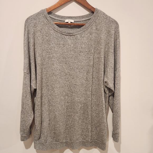 Joie Heathered Gray Jennina Crewneck Sweatshirt Size Medium Stretch Lounge - Picture 1 of 8
